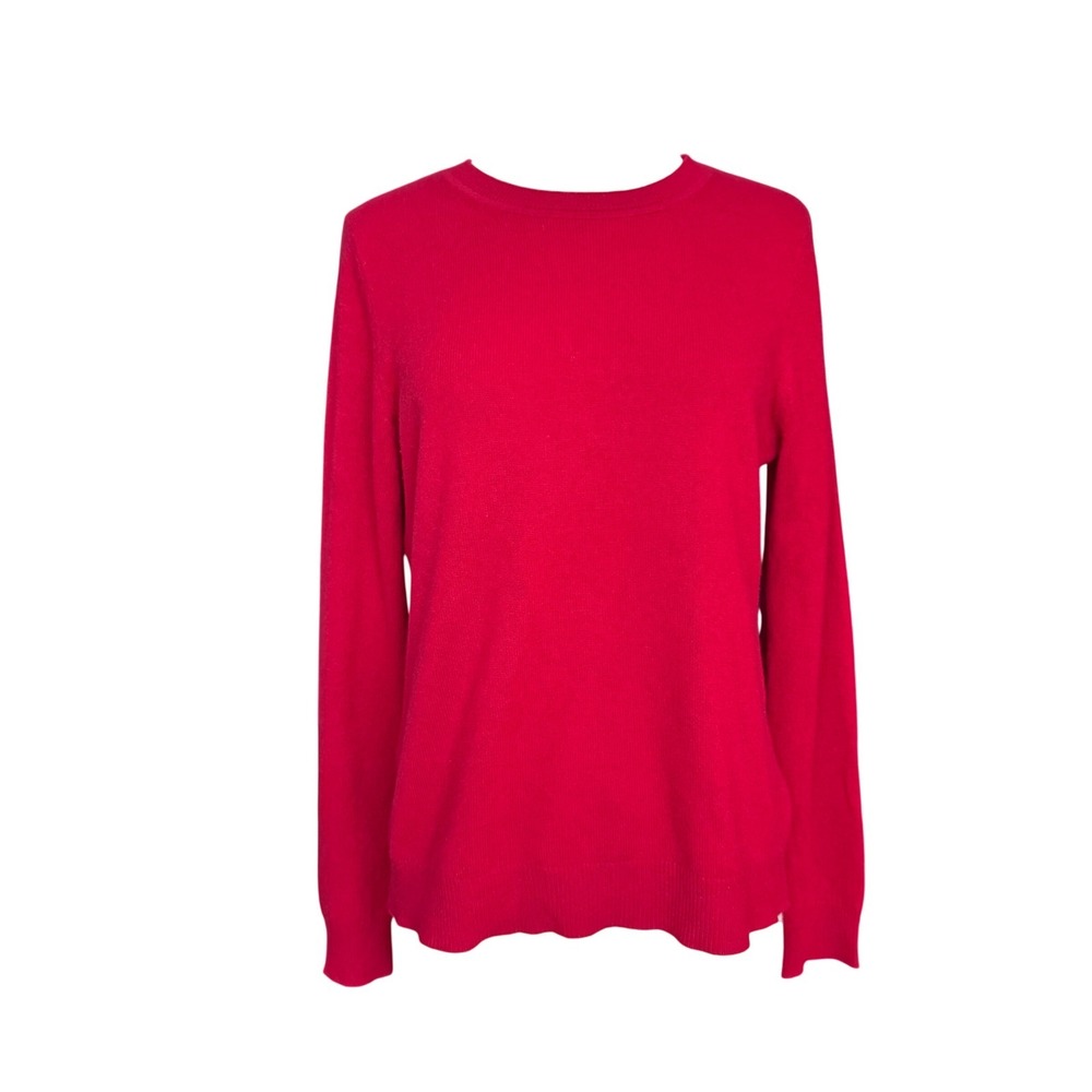 Tahari Lage Red Cashmere Sweater‎ Long Sleeve Classic Natural Fabric Luxury